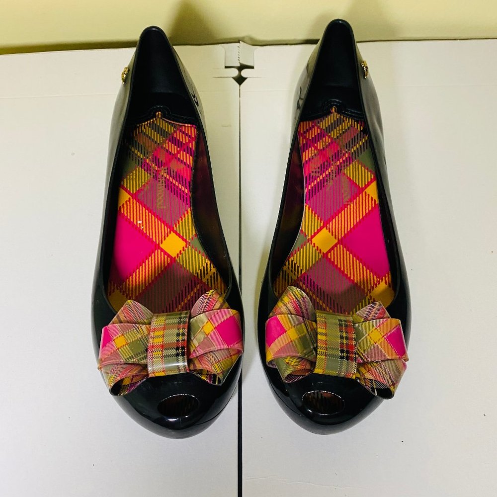Melissa Black and Colorful Bow Shoes